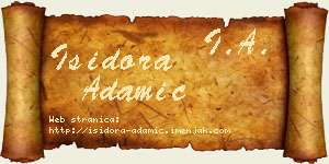 Isidora Adamić vizit kartica